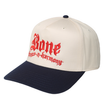 Load image into Gallery viewer, Bone Thugs-N-Harmony Logo "Cream/Navy/Red Emb" Snapback