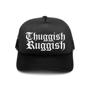 Thuggish Ruggish  "White Logo" Black Trucker Hat