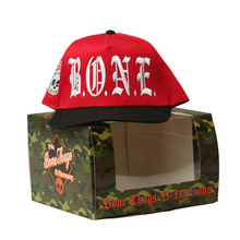 Load image into Gallery viewer, Harmony Box Vol.2 &quot;B.O.N.E.&quot; Red/Black &quot;BTNHSkull&quot; Patch Snapback