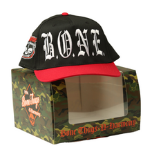 Load image into Gallery viewer, Harmony Box Vol.2 &quot;B.O.N.E.&quot; Black/ Red &quot;BTNHSkull&quot; Patch Snapback