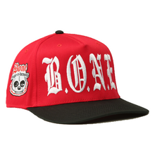 Load image into Gallery viewer, Harmony Box Vol.2 &quot;B.O.N.E.&quot; Red/Black &quot;BTNHSkull&quot; Patch Snapback