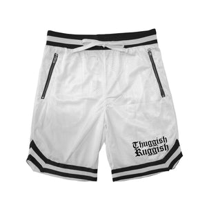 Thuggish Knee Logo "Mesh Shorts" White