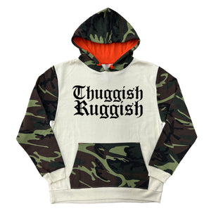 Thuggish Ruggish Black Logo "Green Camo/Cream" Hoodie