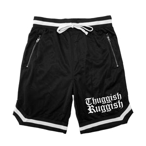 Thuggish Knee Logo "Mesh Shorts" Black