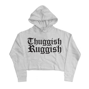Thuggish Ruggish "White" Crop Top Hoodie